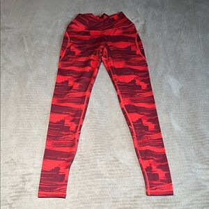 Alphalete Red and Black Patterned Leggings